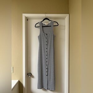 Sézane • Navy & White Fabiola Midi Dress • Size L